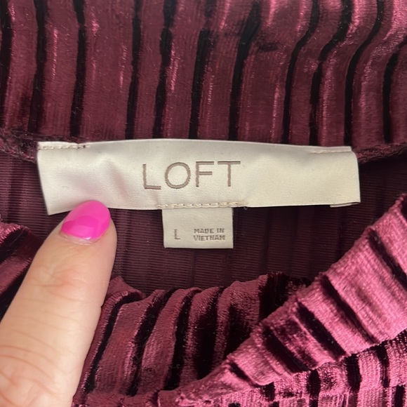 Loft Velvet Mock Neck Top - Picture 3 of 5